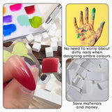 100 Stück Nail Art Schwamm Mit Metallgreifer, Gąbkowy aplikator w pędzelku, Sponge Nagel Pinsel, Nageldesign Zubehör Schwammpinsel, Verwendet, Um Eine Varavländ Von Gradient Nail Art Patterns Zu Ersetlen