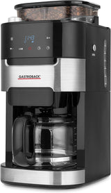 GASTROBACK 42711 Grind & Brew Pro ekspres do kawy, ekspres do kawy ze zintegrowanym filtrem i młynkiem, młynek stożkowy z 8 ustawieniami mielenia, ekran dotykowy LCD, plastik