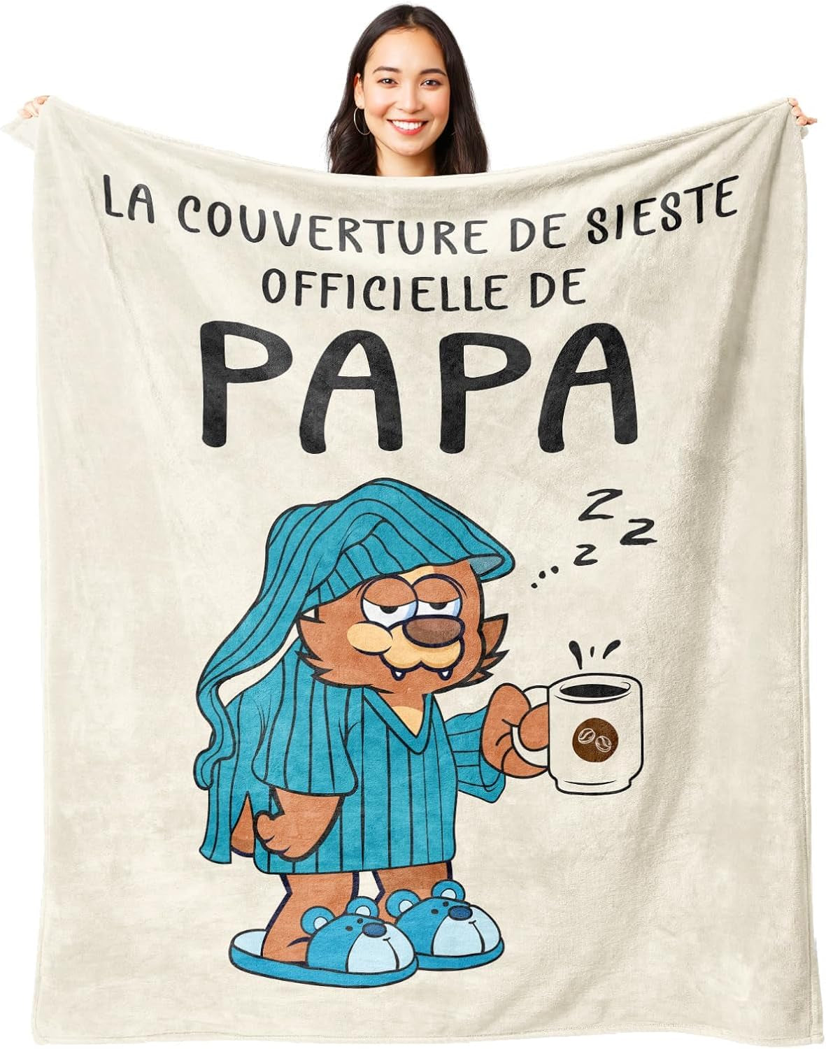 Koc flanelowy Juratar dla taty - prezent na urodziny, dzień ojca i Boże Narodzenie - 152 X 130 cm Łóżka i koce Besuche den Juratar-Store Dad