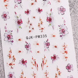 JMEOWIO Nagelsticker Blume 10 Blatt Nail Art Naklejka Selbstklebend Nagelaufkleber Frühling Letnia dekoracja kwiatowa Nageldesign Zubehör