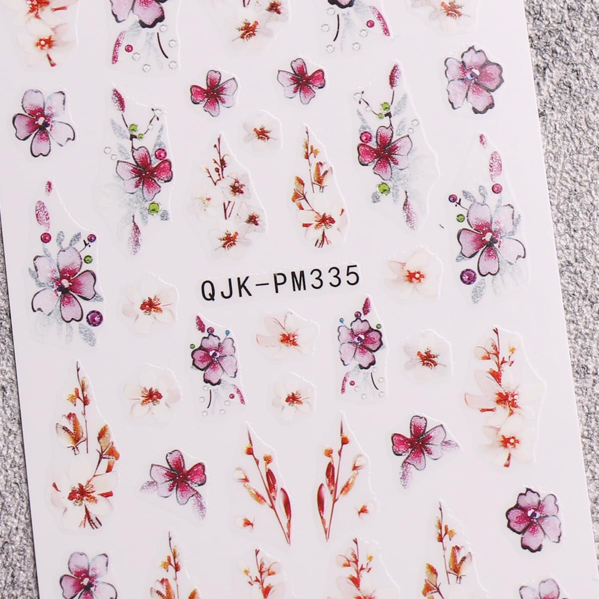 JMEOWIO Nagelsticker Blume 10 Blatt Nail Art Naklejka Selbstklebend Nagelaufkleber Frühling Letnia dekoracja kwiatowa Nageldesign Zubehör