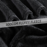 Przytulny koc Puszysty koc z polaru 130 x 150 cm Koce na łóżko Koc na kanapę Duże miękkie koce i narzuty dla dorosłych Narzuty na sofę Ciepłe, nadające się do prania w pralce Czarne łóżka i koce Dobranoc