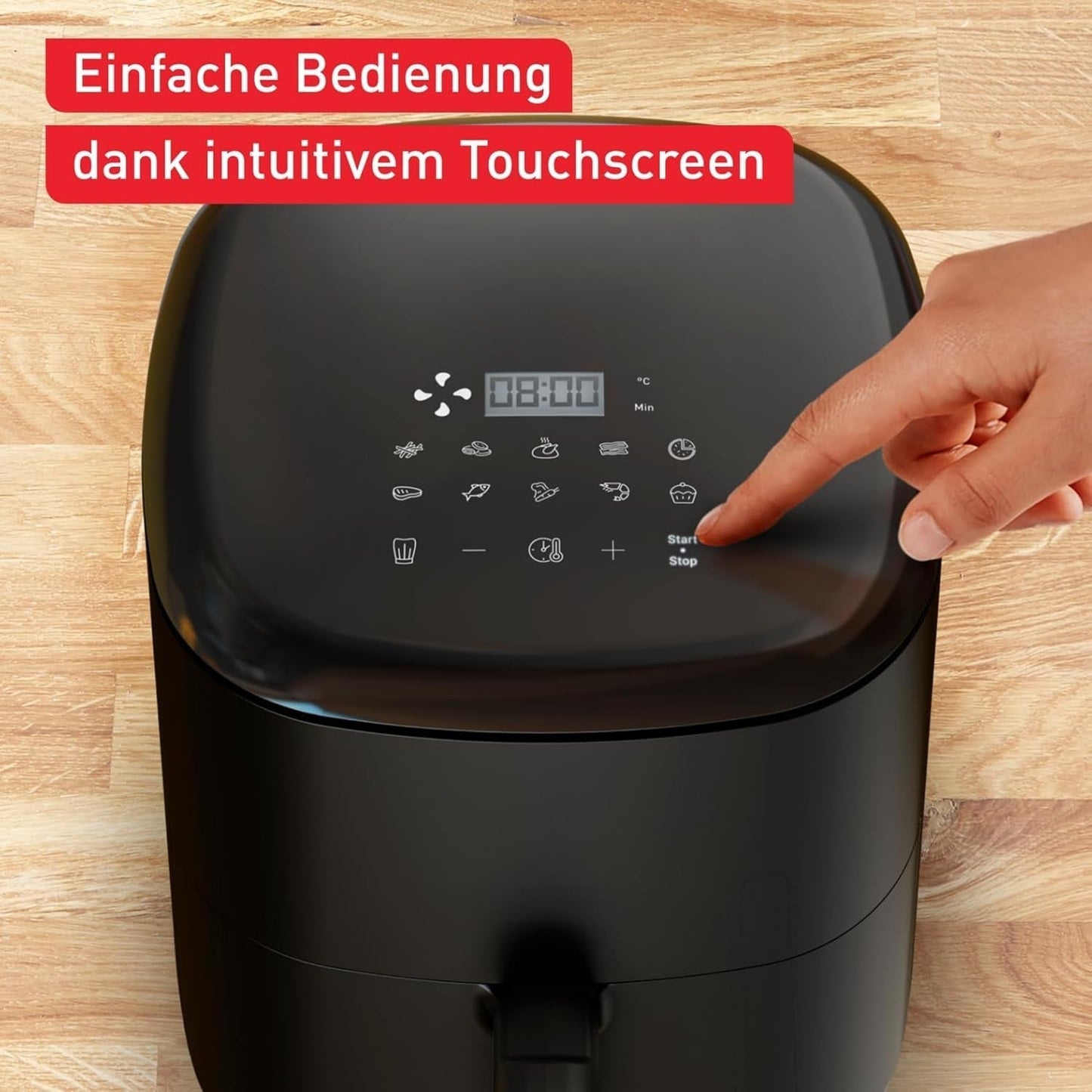 Tefal Easy Fry Max EY2458, 5 litrów, frytownica na gorące powietrze, 10 automatycznych programów gotowania, cyfrowy ekran dotykowy