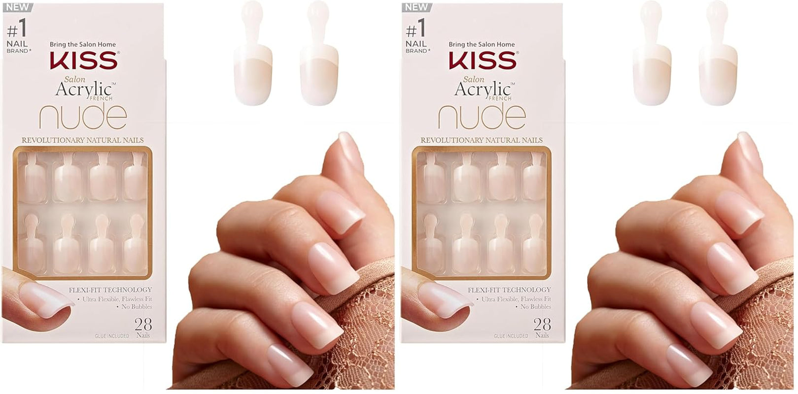 Kiss Nude Nails Niesamowite paznokcie (zestaw 2 sztuk)
