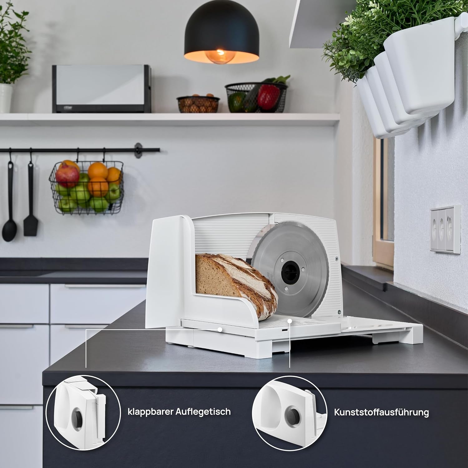 Ritter Markant 05 Wielofunkcyjna składana elektryczna krajalnica i krajalnica do chleba z silnikiem ekologicznym Made in Germany Niszczarki i krajalnice Naty Shop