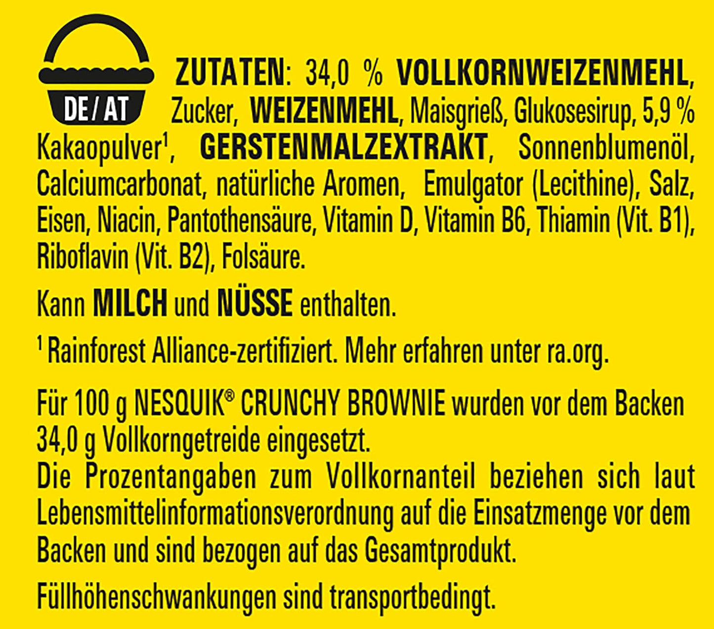 Nestlé NESQUIK Crunchy Brownie, chrupiące płatki śniadaniowe z kawałkami czekolady i innowacyjnym kształtem zapewniającym dodatkową chrupkość, opakowanie 7 szt. (7 x 300 g)