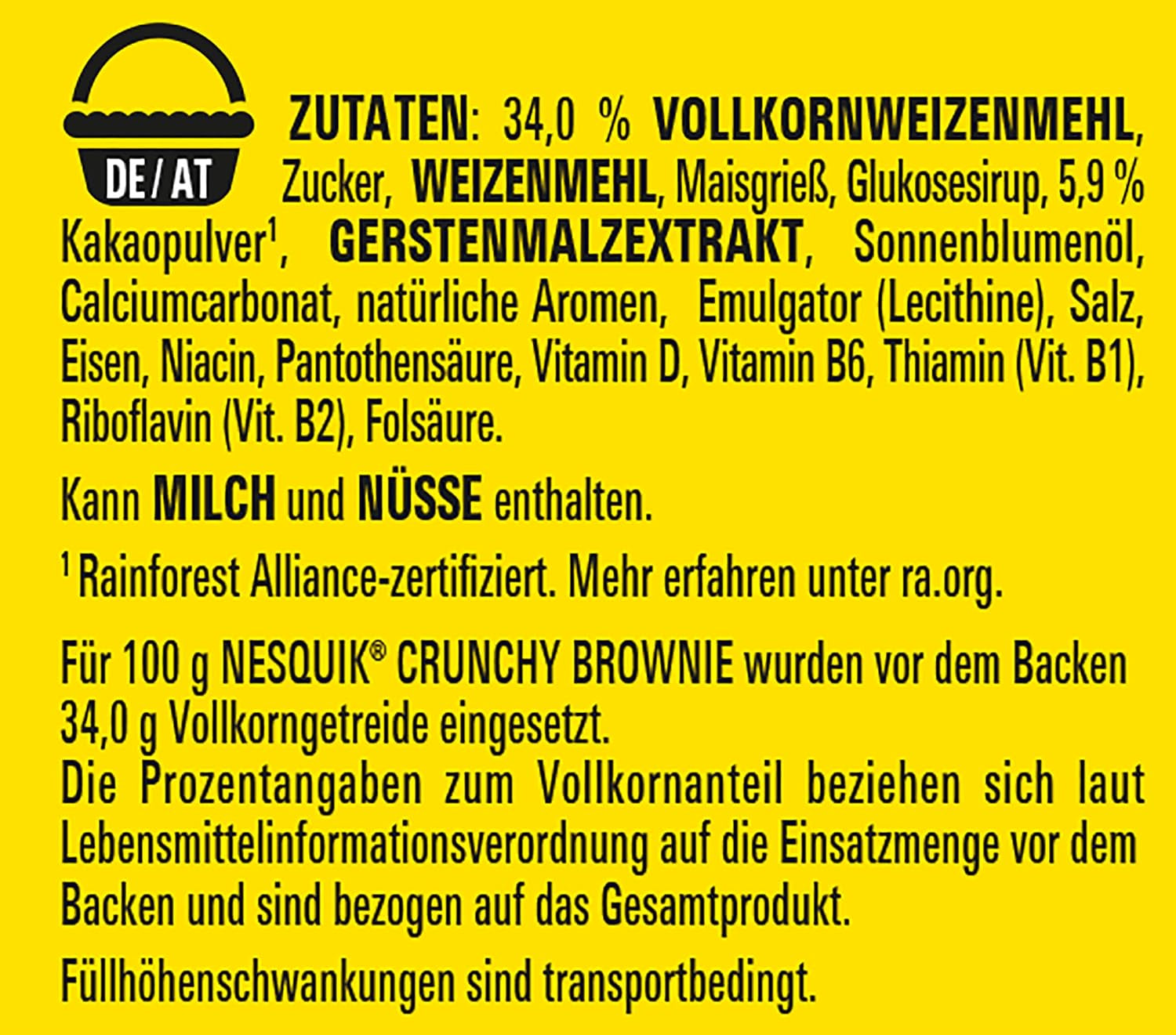 Nestlé NESQUIK Crunchy Brownie, chrupiące płatki śniadaniowe z kawałkami czekolady i innowacyjnym kształtem zapewniającym dodatkową chrupkość, opakowanie 7 szt. (7 x 300 g)
