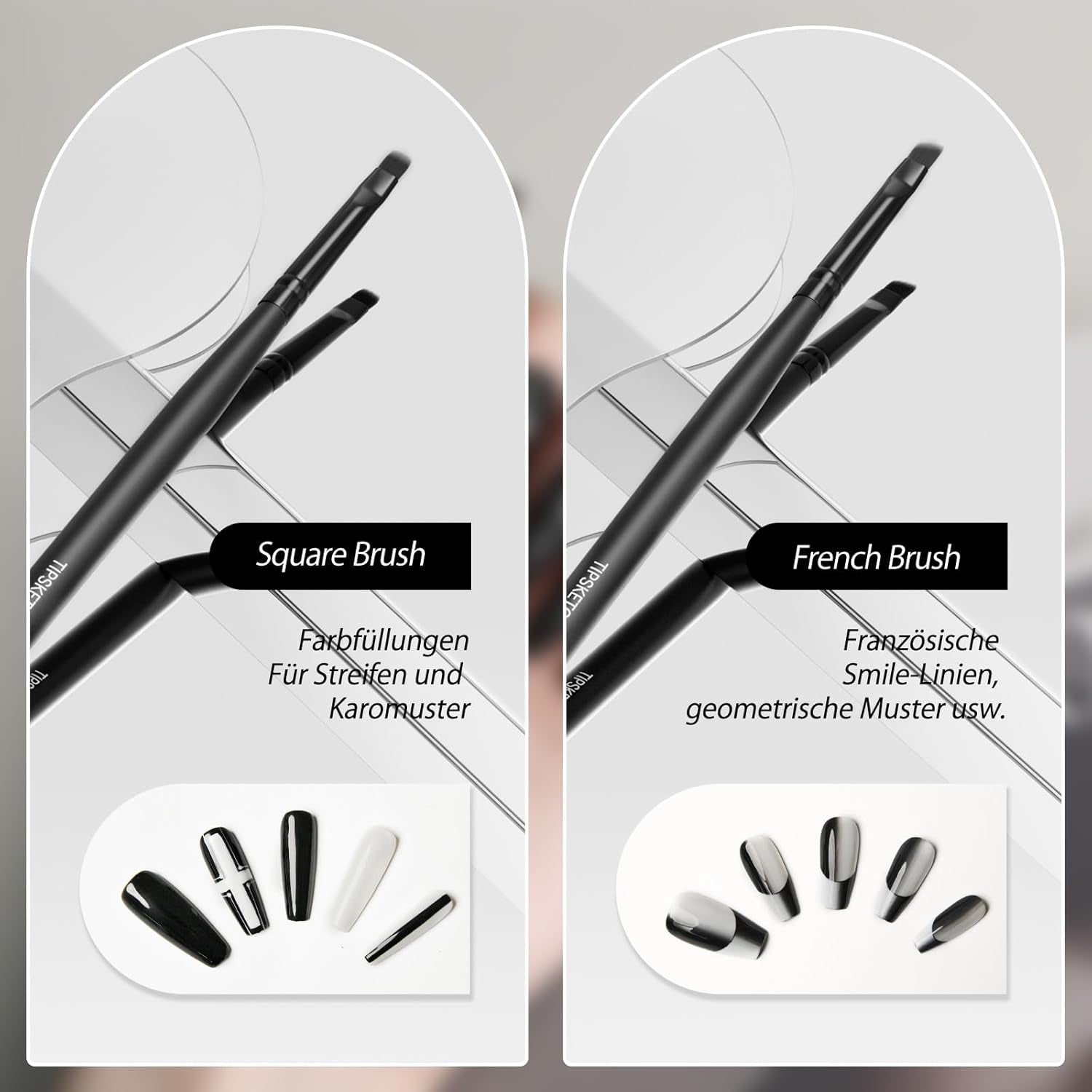 Nagel Pinsel 8 Stück Pinsel Für Gelnägel, Nageldesign Gel Pinsel Dotting Painting Line Pen Für Nagelack Żel Akryl Nagel Pinsel Zestaw do zdobienia paznokci Akryl Pinsel Fineliner Nägel Selber Machen
