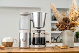 ZWILLING ENFINIGY Filtrowy ekspres do kawy ze szklaną karafką 1,5 l, ekspres do kawy z bojlerem ze stali nierdzewnej, funkcją Blooming i inteligentnym odkamienianiem, tworzywo sztuczne, srebrny