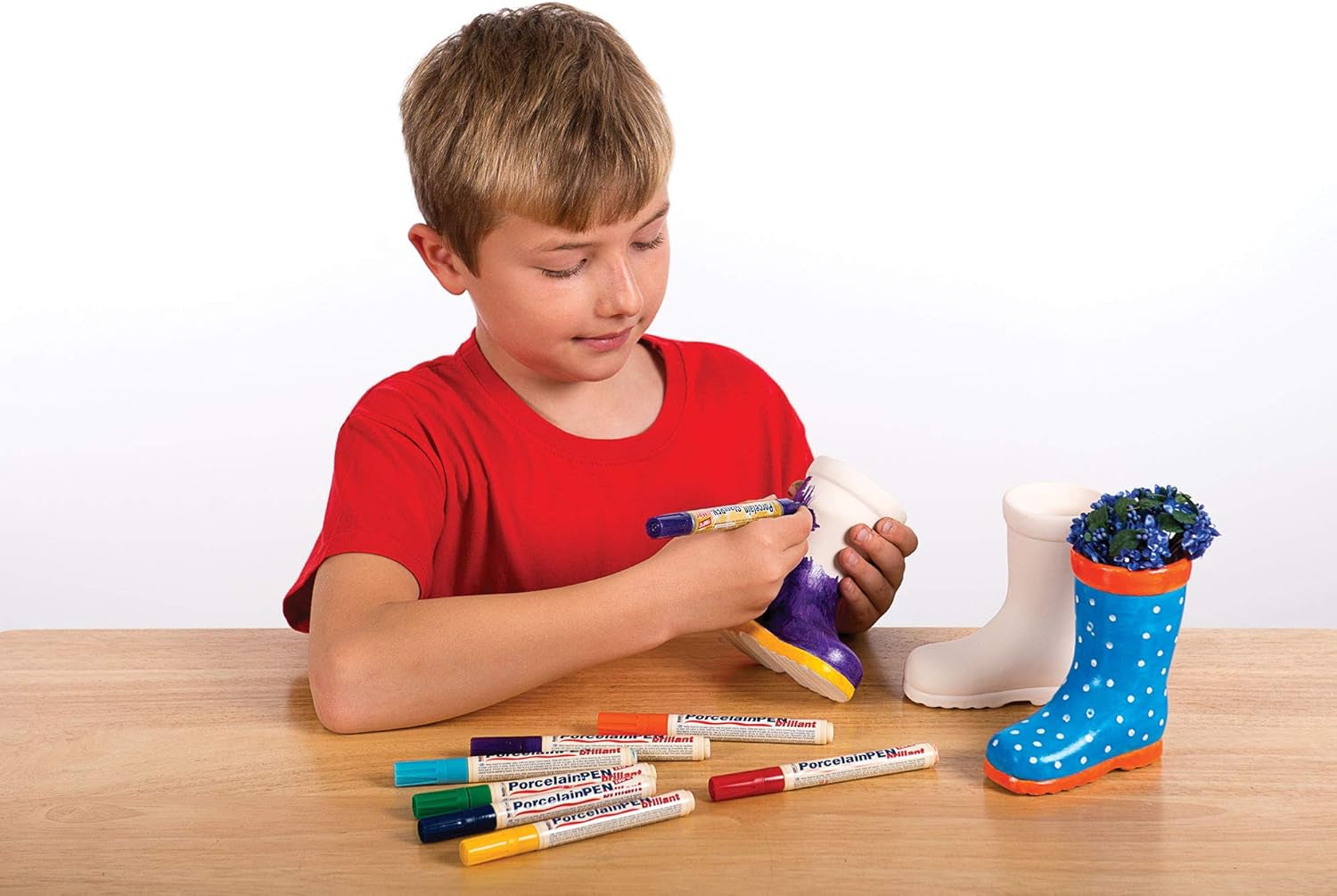 Ceramiczne garnki Baker Ross „Wellies” dla dzieci (2 szt.)