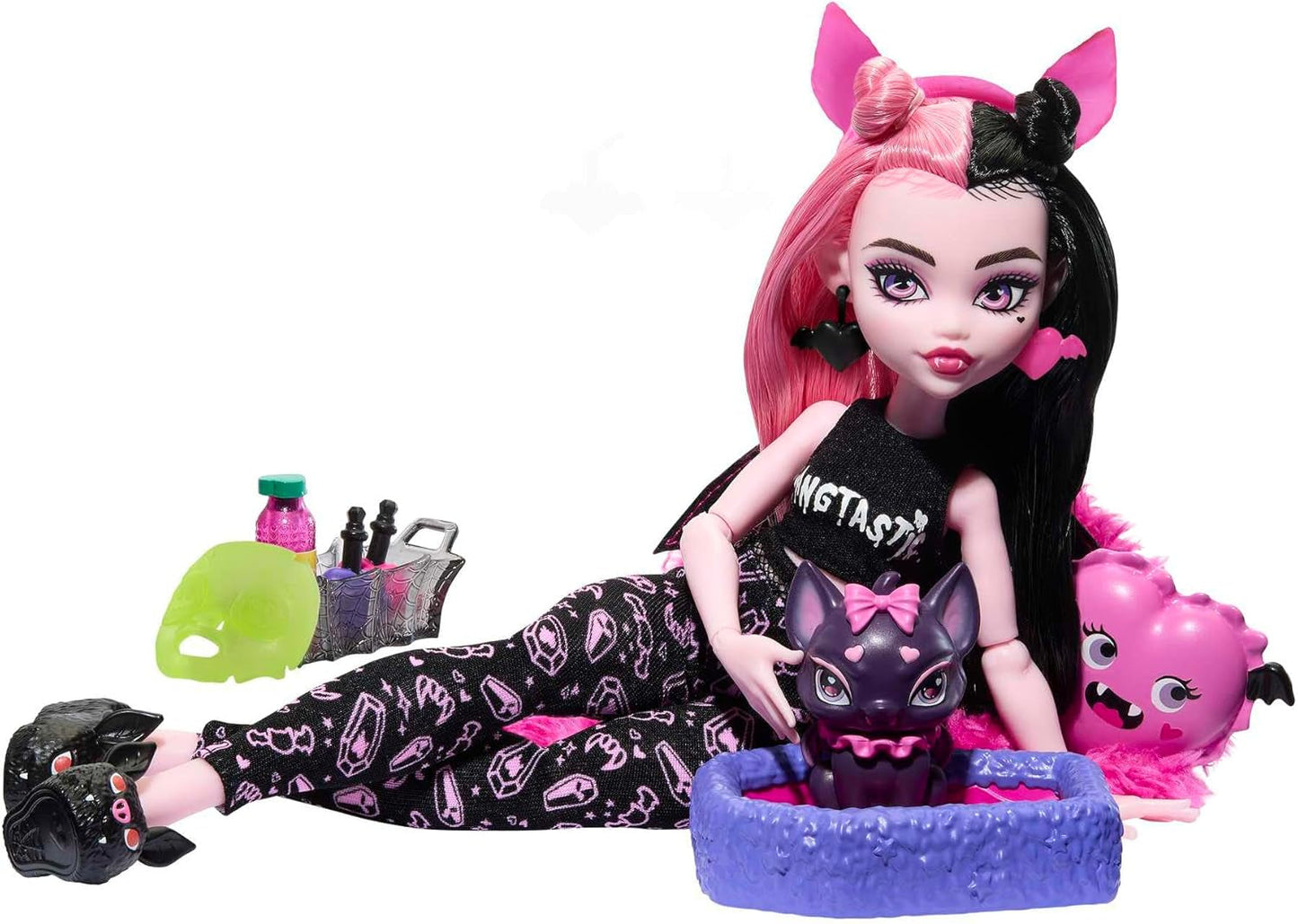 MONSTER HIGH lalki i piżamy akcesoria imprezowe Draculaura liczba nietoperzy fantastyczna lalka zwierzęta domowe są Creepover Party HPY66 Naty Shop lalki