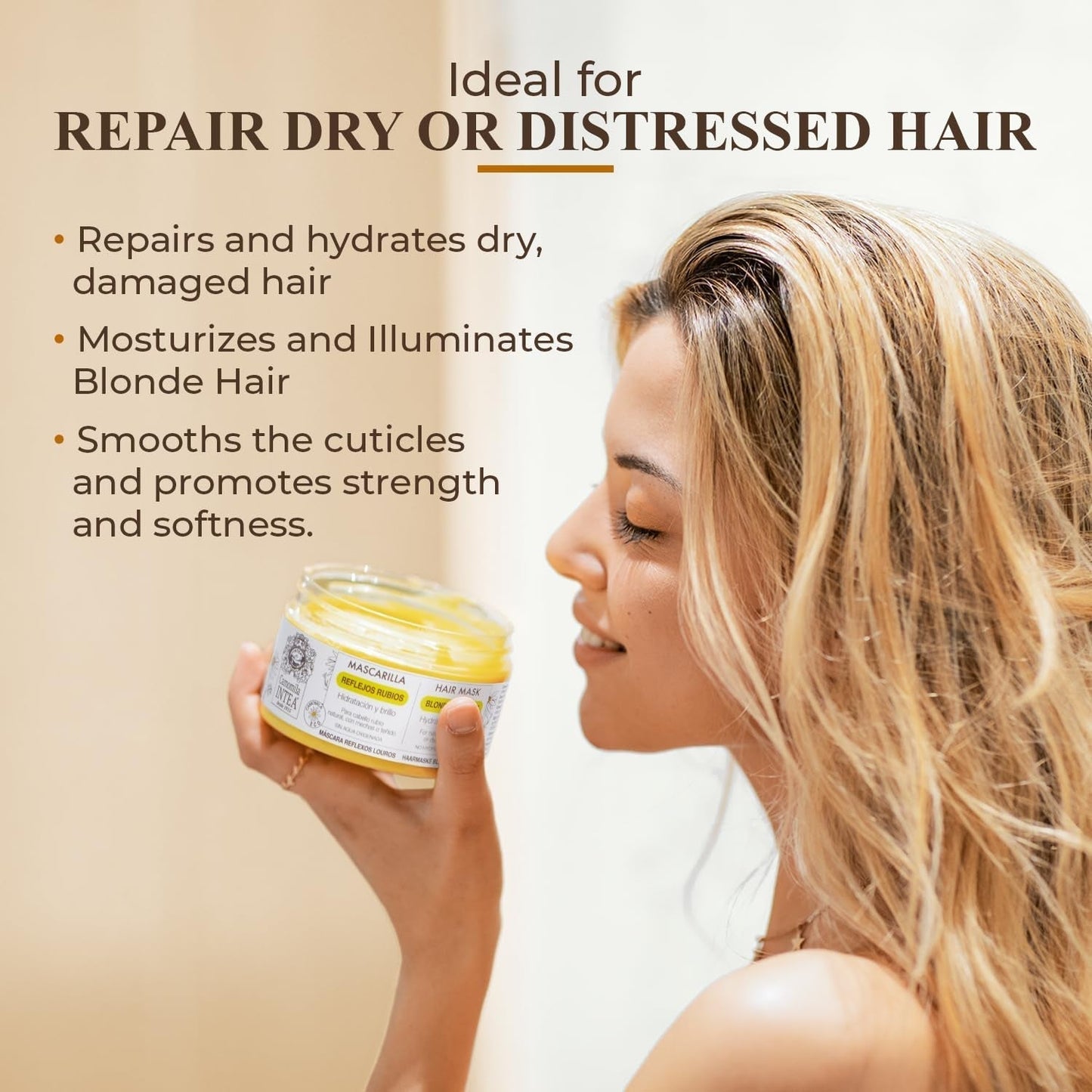 Intea Chamomile - Blonde Reflections Hair Mask - Nawilża i odżywia blond włosy - 250 ML Naty Shop Hair Mask
