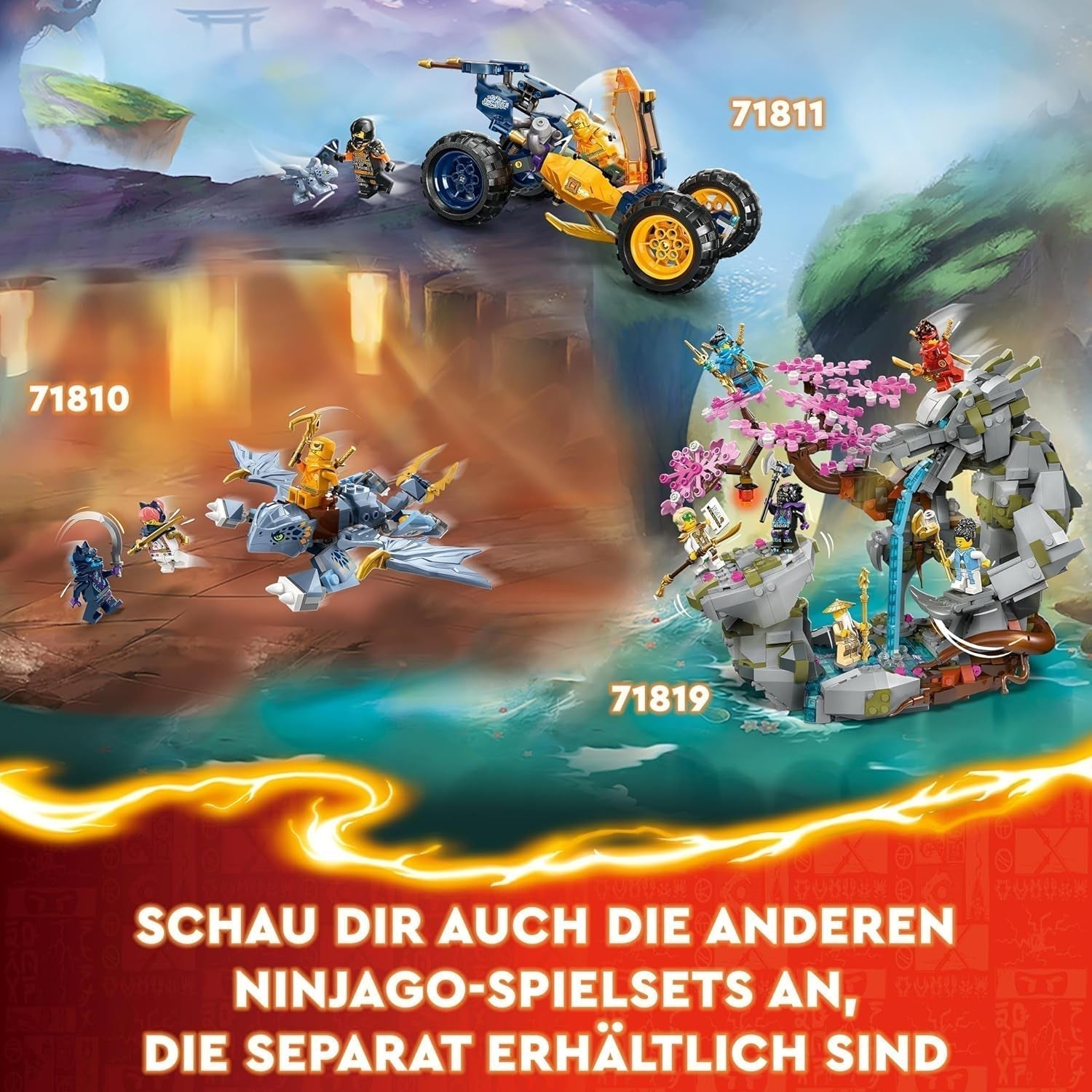 Zestaw LEGO NINJAGO Wspinający się mech ninja Kaia, zabawka ninja z figurką do zbudowania i 4 minifigurkami, zestaw przygodowy dla dzieci, prezent urodzinowy dla 9-letnich chłopców i dziewcząt 71812 Zestawy do budowania Szukaj sklepu LEGO