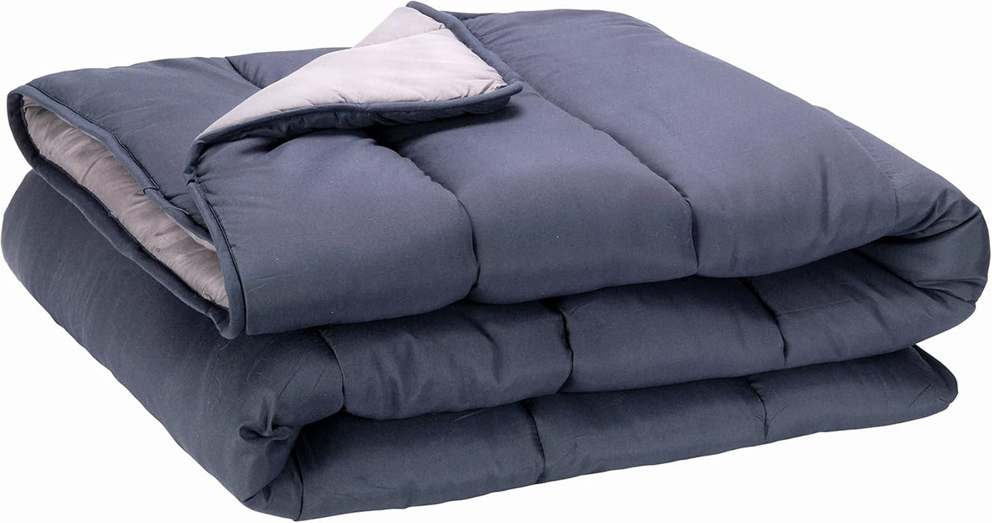 Pikolin Home - Dwustronna kołdra 300 G - Nordic dwukolorowe wypełnienie - Do łóżka 90 - wygodna, ciepła, oddychająca, granatowa, 140 X 200 cm Naty Shop Kołdry i kołdry Tytuł domyślny
