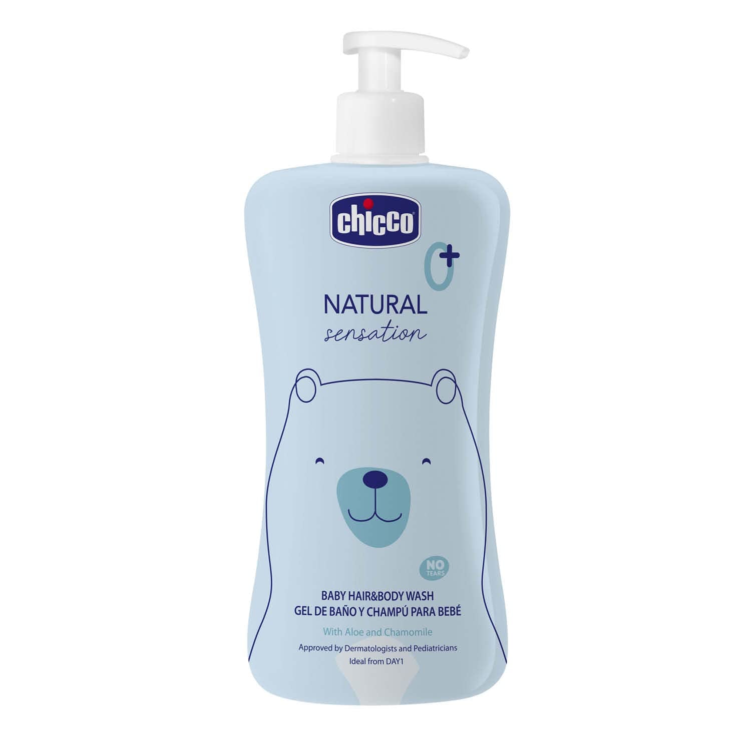 CHICCO NATURAL SENSATION - SZAMPON I KĄPIEL DLA DZIECI - BEZ NAPOJU, 200 ML Dzieci - Kąpiel i pielęgnacja Naty Shop 500 ml (1 opakowanie)