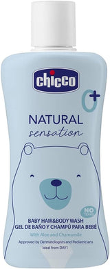 CHICCO NATURAL SENSATION - ZESTAW 2: 1 SZAMPON I KĄPIEL - NIESUSZĄCY 200 ML, 1 4W1 KREM DO ZMIANY 100 ML Dzieci - Kąpiel i pielęgnacja Naty Shop