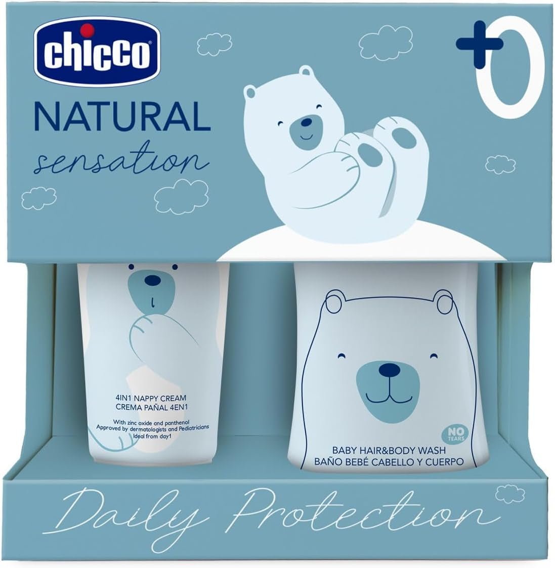 CHICCO NATURAL SENSATION - ZESTAW 2: 1 SZAMPON I KĄPIEL - NIESUSZĄCY 200 ML, 1 4W1 KREM DO ZMIANY 100 ML Dzieci - Kąpiel i pielęgnacja Naty Shop Tytuł domyślny