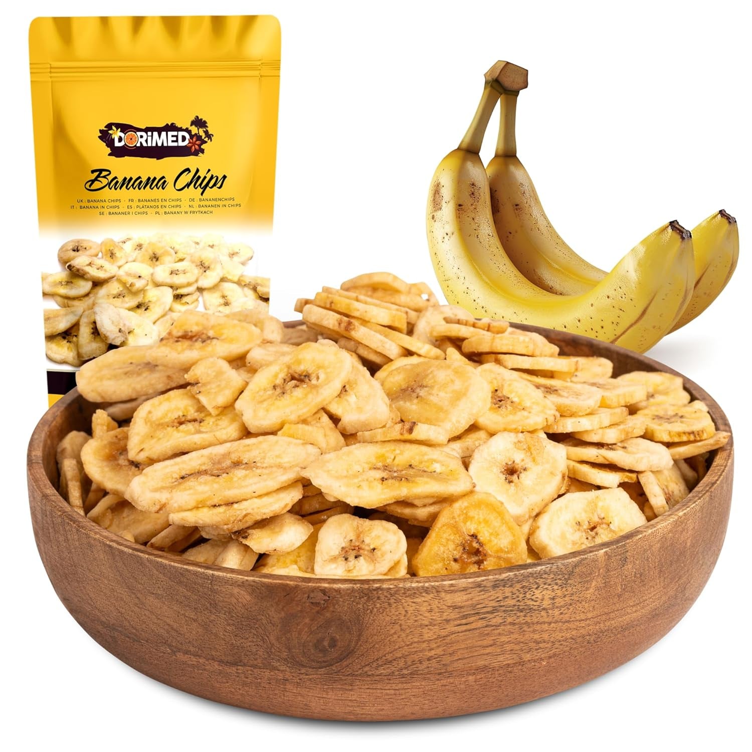 Chipsy bananowe 1 kg | Chrupiące plasterki chipsów bananowych z suszonymi owocami | zdrowa przekąska o pysznym smaku | Produkty suszone Naty Shop Domyślny tytuł