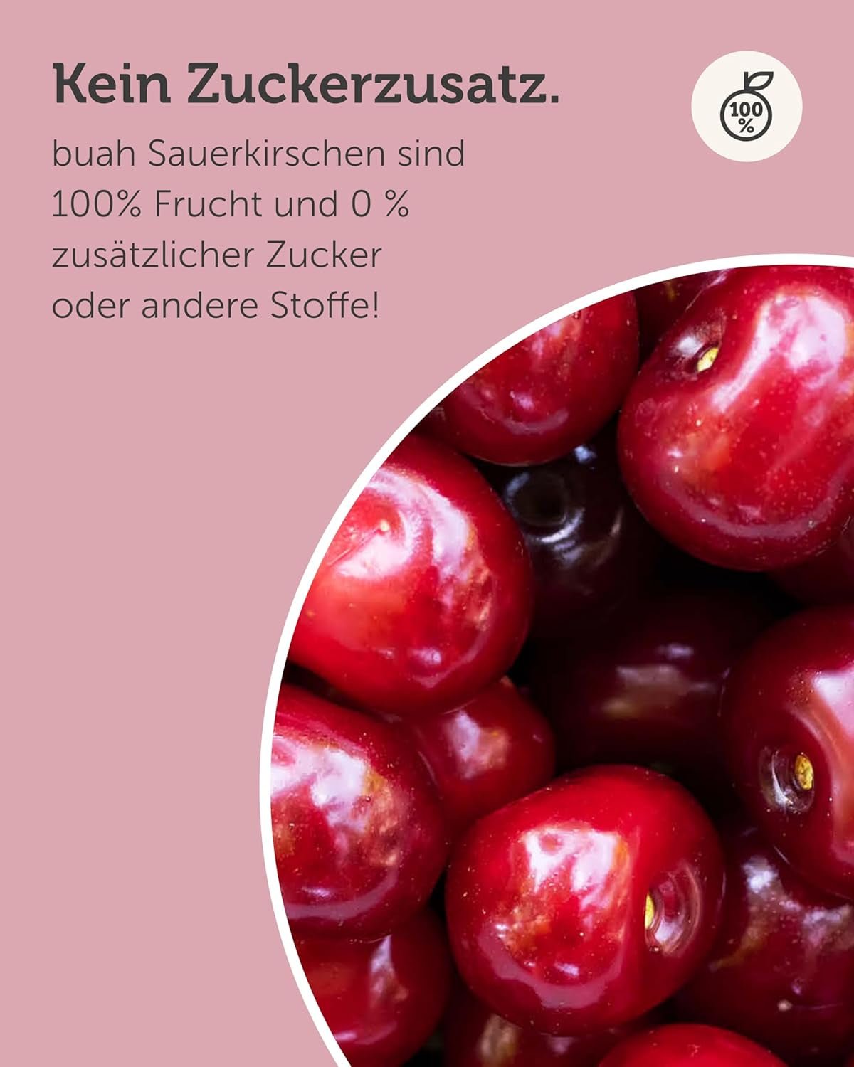 Wiśnie gorzkie liofilizowane BUAH® | Całe wiśnie jako przekąska lub do musli | Idealny zamiennik słodyczy | Wegańskie i bez dodatku cukru | 135g Naty Shop produkty suszone