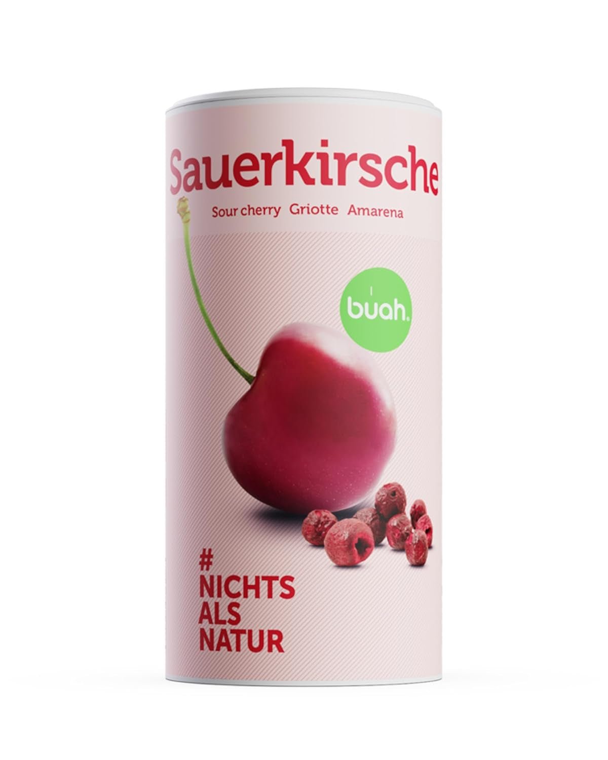 Wiśnie gorzkie liofilizowane BUAH® | Całe wiśnie jako przekąska lub do musli | Idealny zamiennik słodyczy | Wegańskie i bez dodatku cukru | 135g Naty Shop produkty suszone Domyślny tytuł