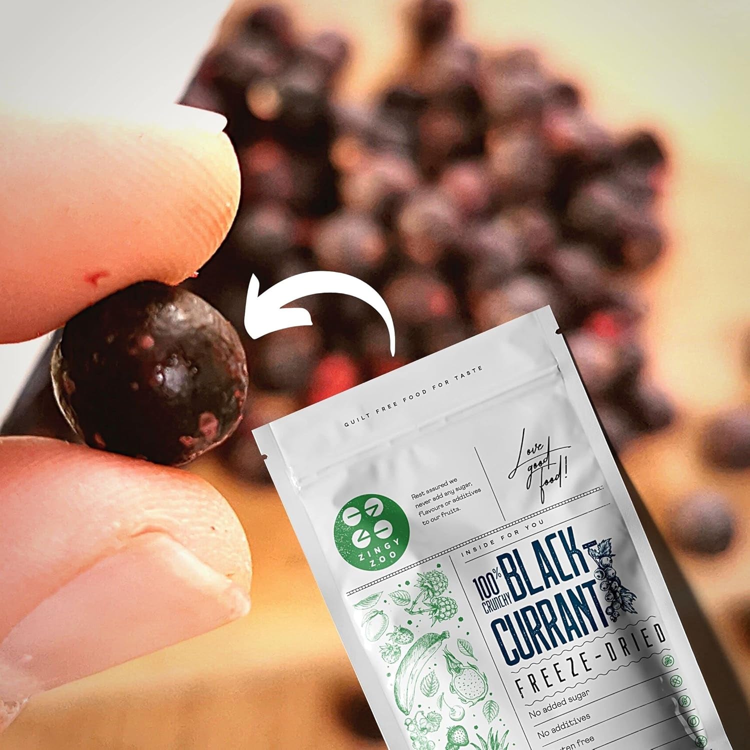 Liofilizowane czarne porzeczki | 100% naturalne suszone porzeczki | Bez dodatku cukru Zdrowe słodycze liofilizowane | Owoce liofilizowane Owoce liofilizowane Produkty suszone Naty Shop