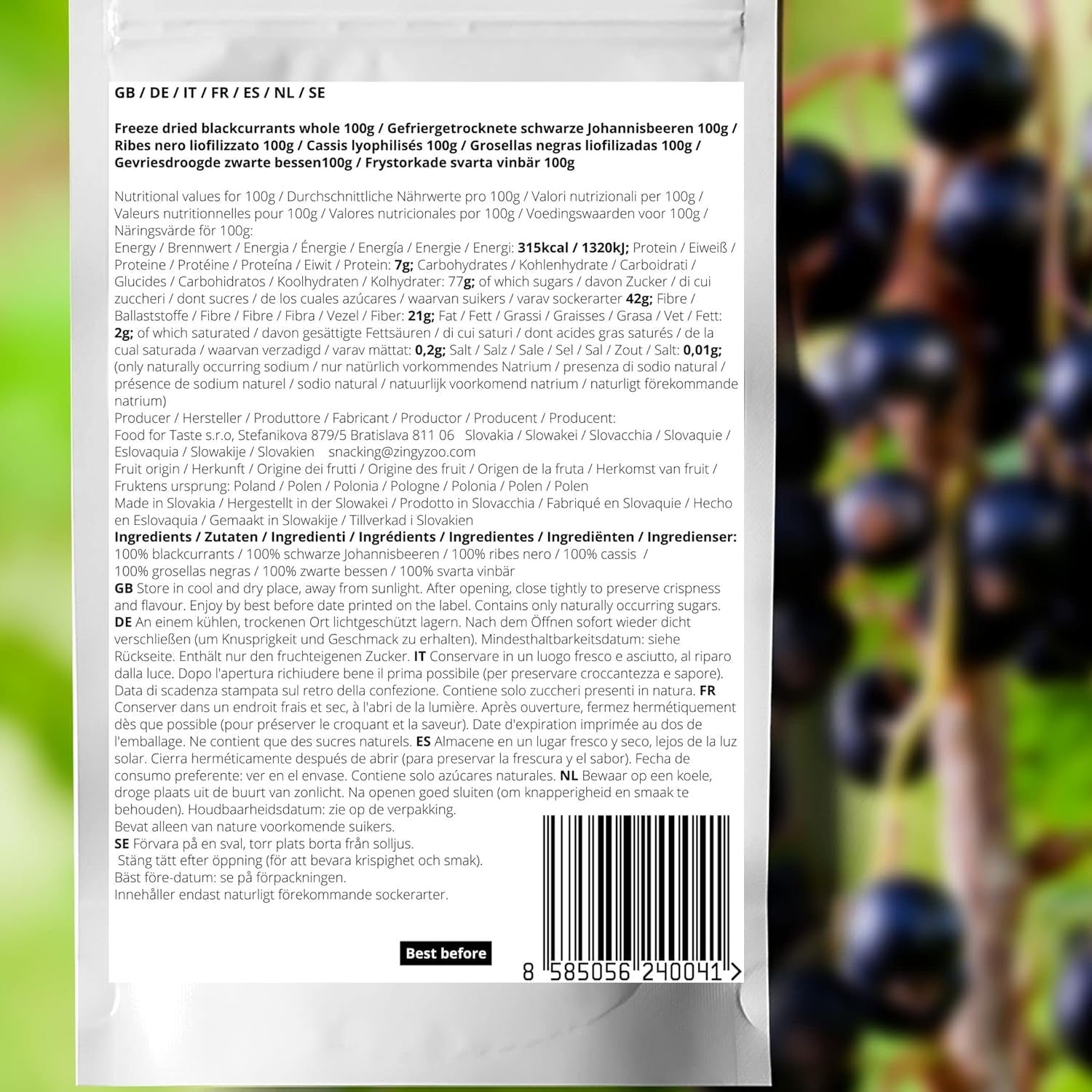 Liofilizowane czarne porzeczki | 100% naturalne suszone porzeczki | Bez dodatku cukru Zdrowe słodycze liofilizowane | Owoce liofilizowane Owoce liofilizowane Produkty suszone Naty Shop