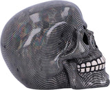 Holograficzna srebrna kabaretka czaszka srebrna holograficzna kabaretka ozdoba czaszka srebrne 16,5cm statuetki i rzeźby Naty Shop