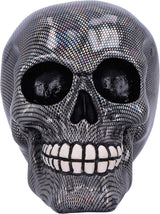 Holograficzna srebrna kabaretka czaszka srebrna holograficzna kabaretka ozdoba czaszka srebrne 16,5cm statuetki i rzeźby Naty Shop