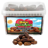 Bite & Delight suszone daktyle - Całe, suszone i naturalne - Aromatyczne słodycze - Pyszne i soczyste - Gotowa przekąska owocowa - Wegańska - Bez dodatku cukru - 1250g Naty Shop Produkty suszone 1000 Ml