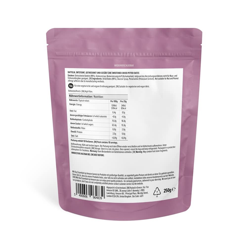 Daktyle suszone i bez pestek, produkty suszone Naty Shop 250g