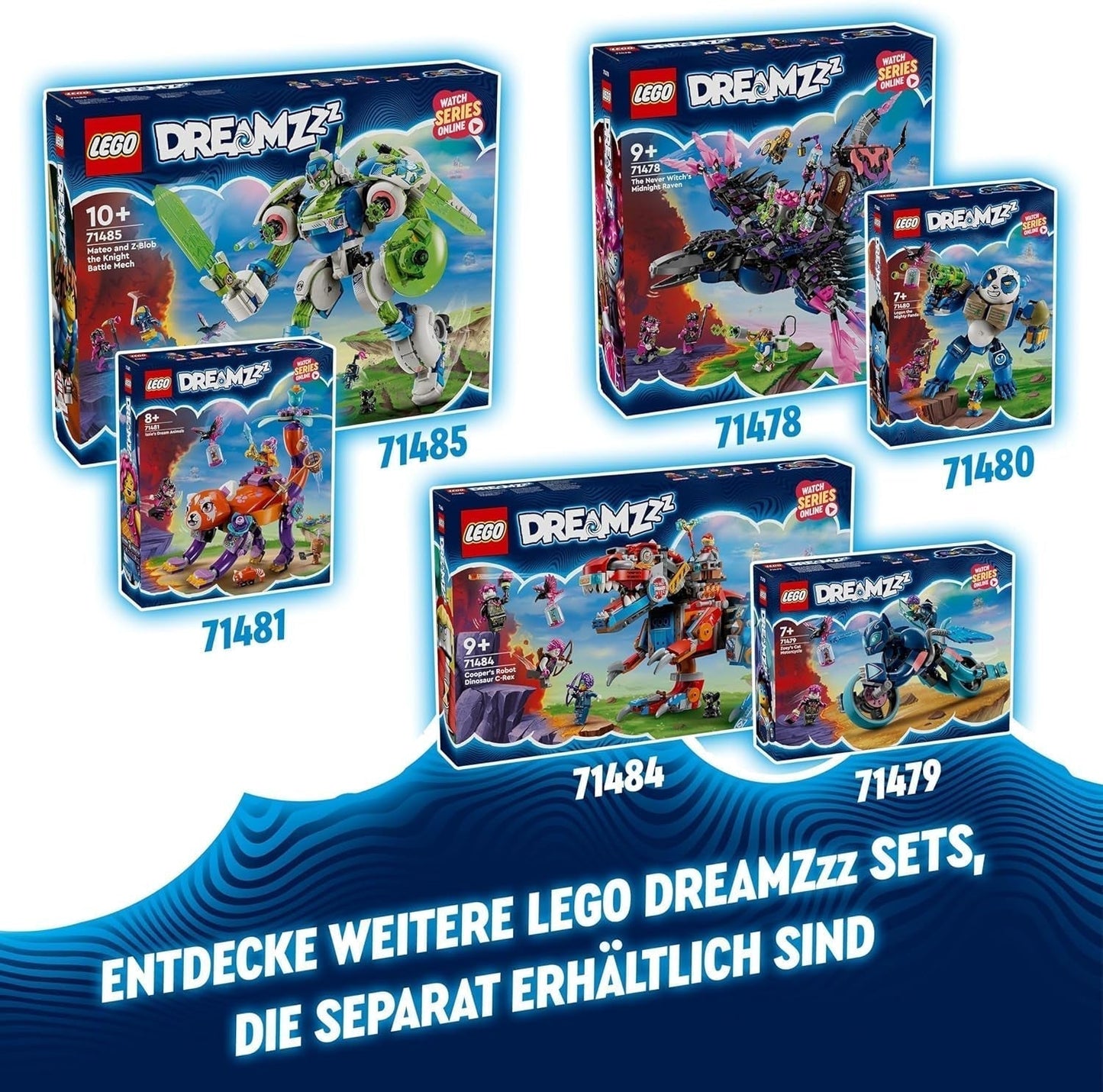 LEGO Dreamzzz 2-w-1 Coopers Dino-Mech C-Rex Zabawka Pterodaktyl T.Rex Figurka dla chłopców i dziewcząt Kreatywny zestaw zabawek przygodowych Prezent dla dzieci w wieku 9 lat 71484 Zestawy do budowania Beuche den LEGO-Store