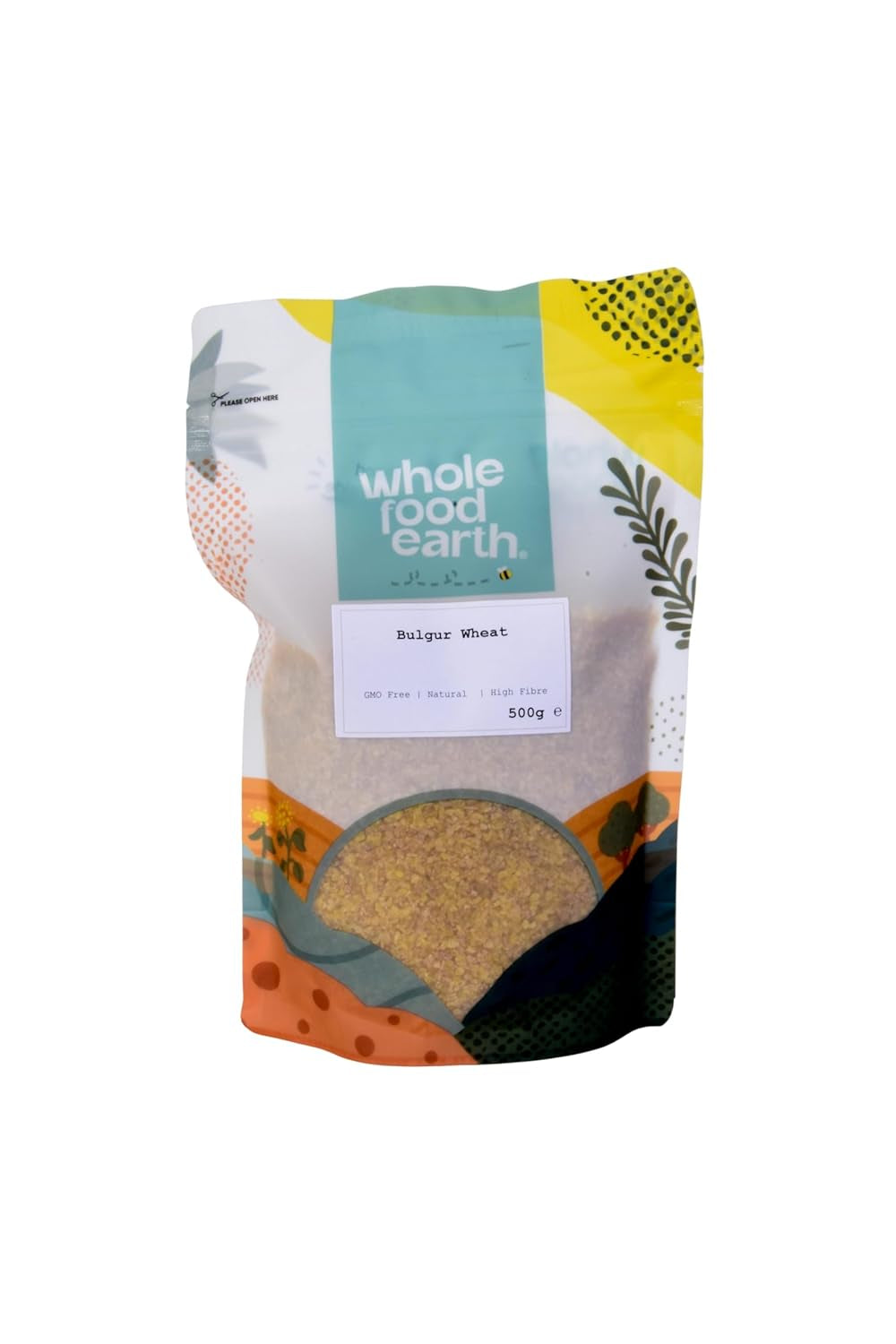 Pełnoziarnisty bulgur pszenny ziemny - bez GMO - naturalny - wegański - bez nabiału - bez dodatku cukru, 500g