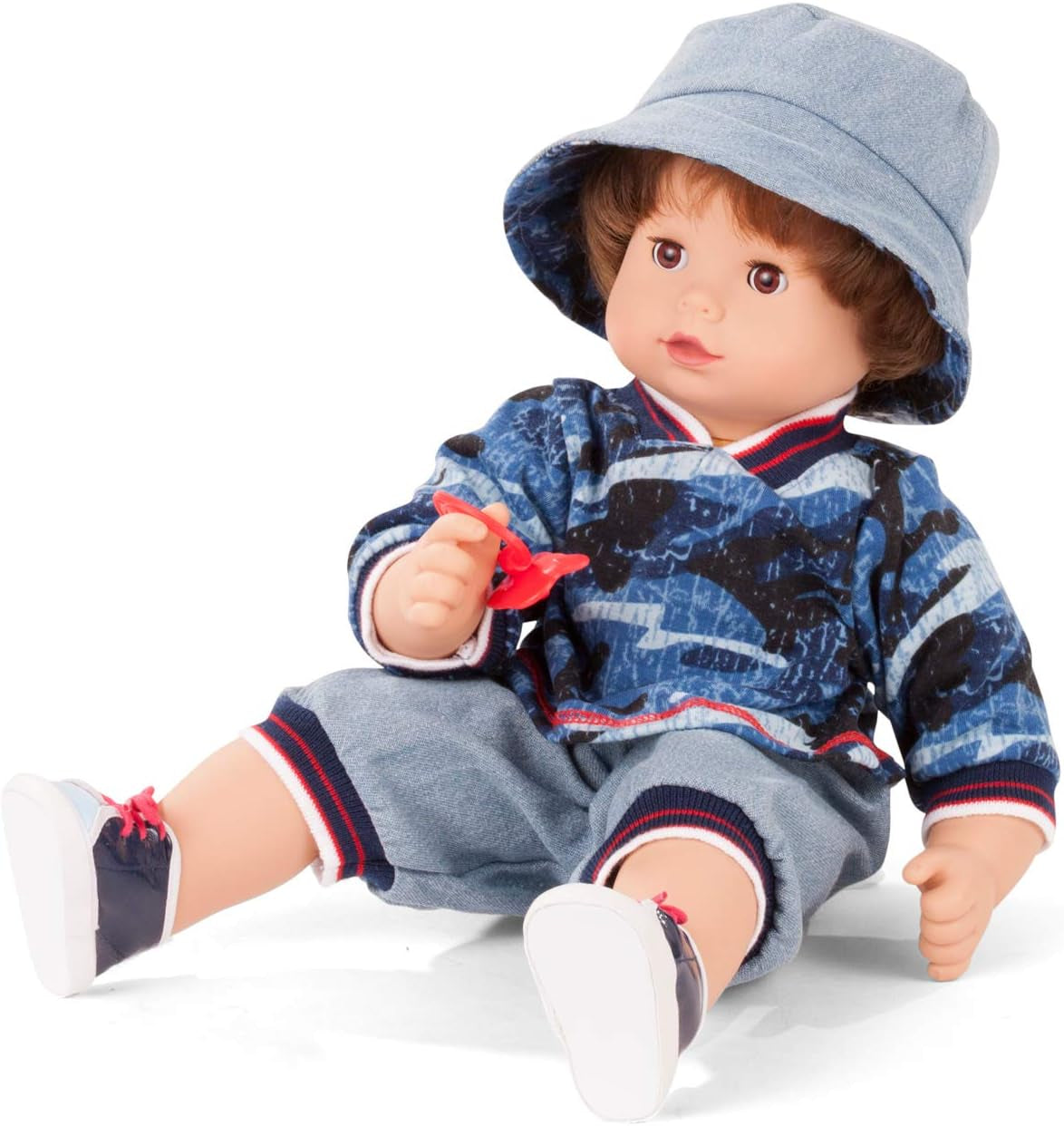 Götz 2027100 Maxy Muffin Fashionisto Doll - 42 cm lalka bobas z sennymi brązowymi oczami, brązowymi włosami i miękkim ciałem - lalka z miękkim ciałem w zestawie 8 sztuk