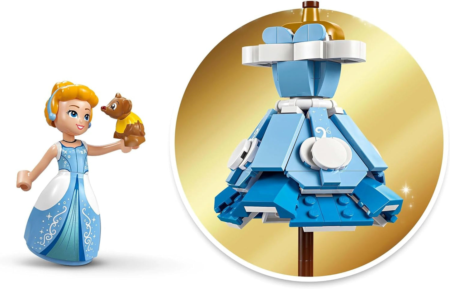 LEGO® Disney Sukienka Księżniczki Kopciuszka, zabawka dla chłopców i dziewcząt od 9 lat - zawiera wieszak na sukienkę, minilaleczkę Kopciuszka i figurkę myszy - Zestaw kreatywny 43266 Zestawy do budowania Beuche den LEGO-Store