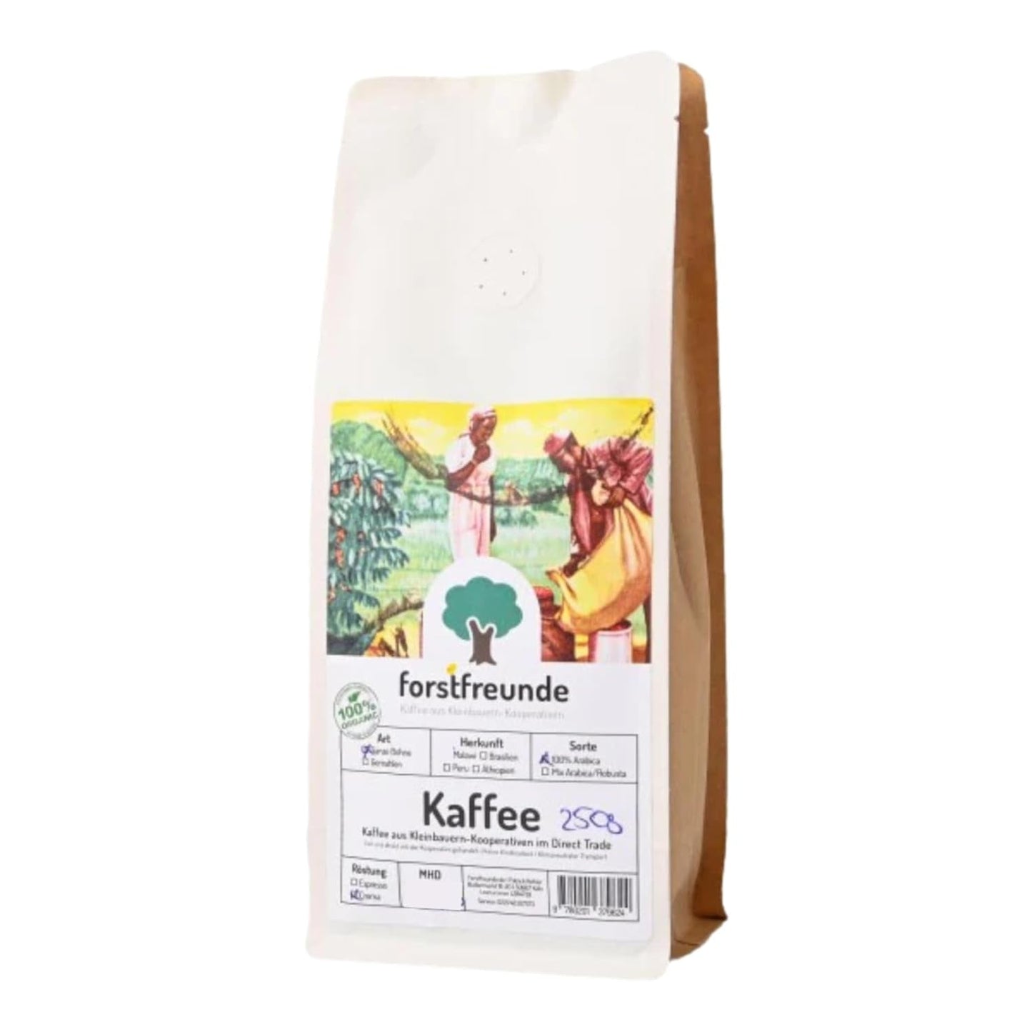 Kawa z Peru | 250g pełnych ziaren | 100% ziaren Arabiki | Kawa andyjska | doskonałej jakości, naturalne, z Ameryki Południowej | tradycyjna odmiana kawy Típica | sprawiedliwy handel