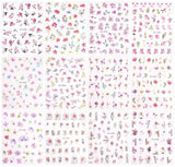JMEOWIO Nagelsticker Frühling Blume 12 Blatt Nail Art Naklejka Selbstklebend Nagelaufkleber Blätter Dekoration Nageldesign Zubehör