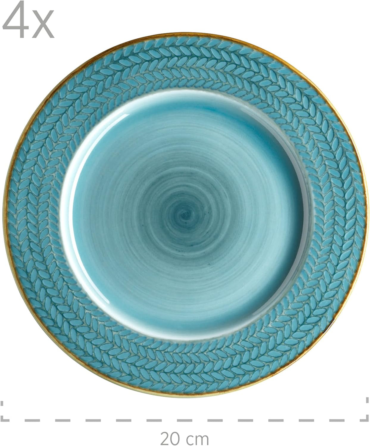 Zestaw do kawy Prospero Premium dla 4 osób, jakość restauracji, 12-częściowy nowoczesny serwis do kawy w unikalnym stylu vintage, trwała porcelana, niebieski