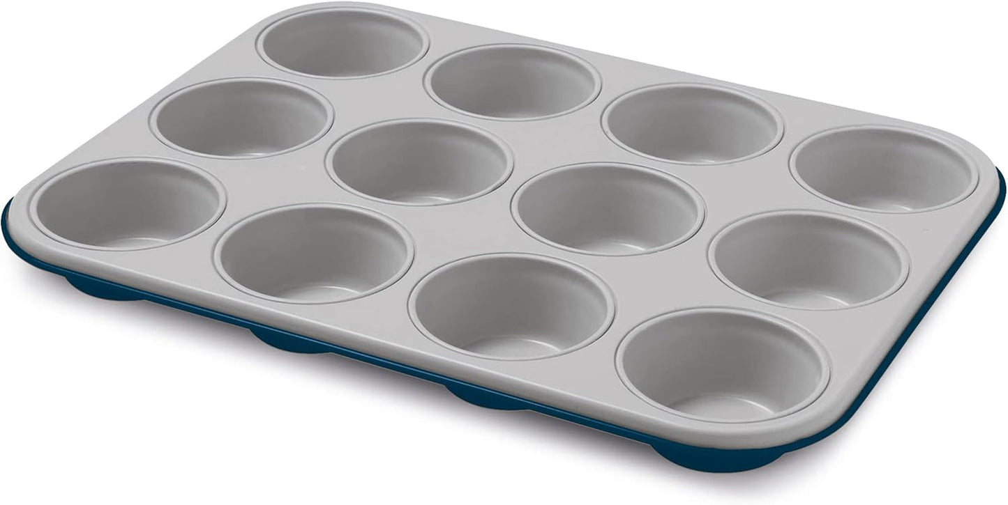 , Linia XBake, blacha do pieczenia na 12 muffinek, stalowa z powłoką Formy i blachy do pieczenia Naty Shop