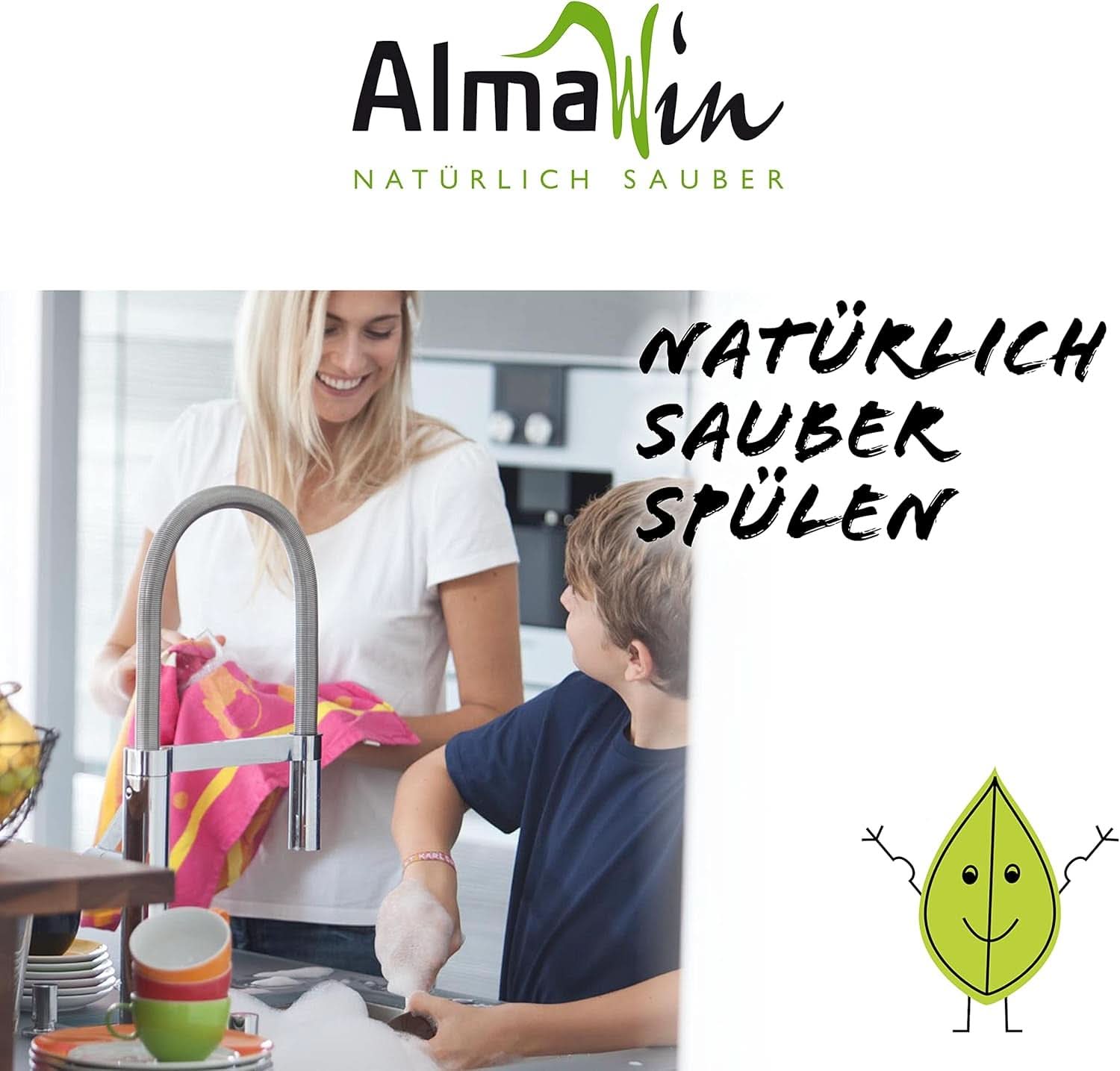 Almawin eco, proszek do mycia naczyń 2,8kg, 112 prań, można dozować dla różnej ilości naczyń Naty Shop