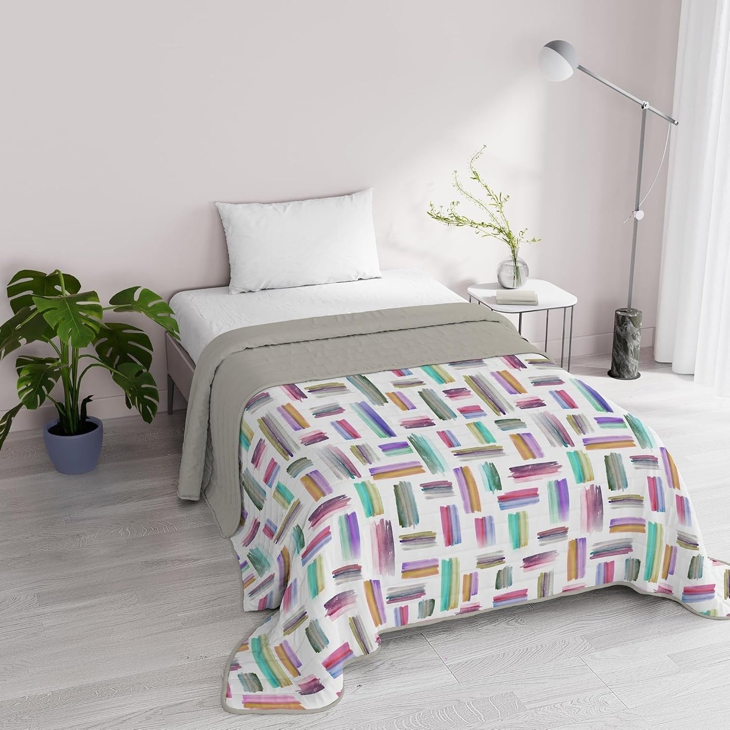 Fantasy Włoska pościel Mikrofibra Lato 1,5 Łóżka Murrine Kołdry i kołdry Naty Shop Multicolor 1 Posto E Mezzo