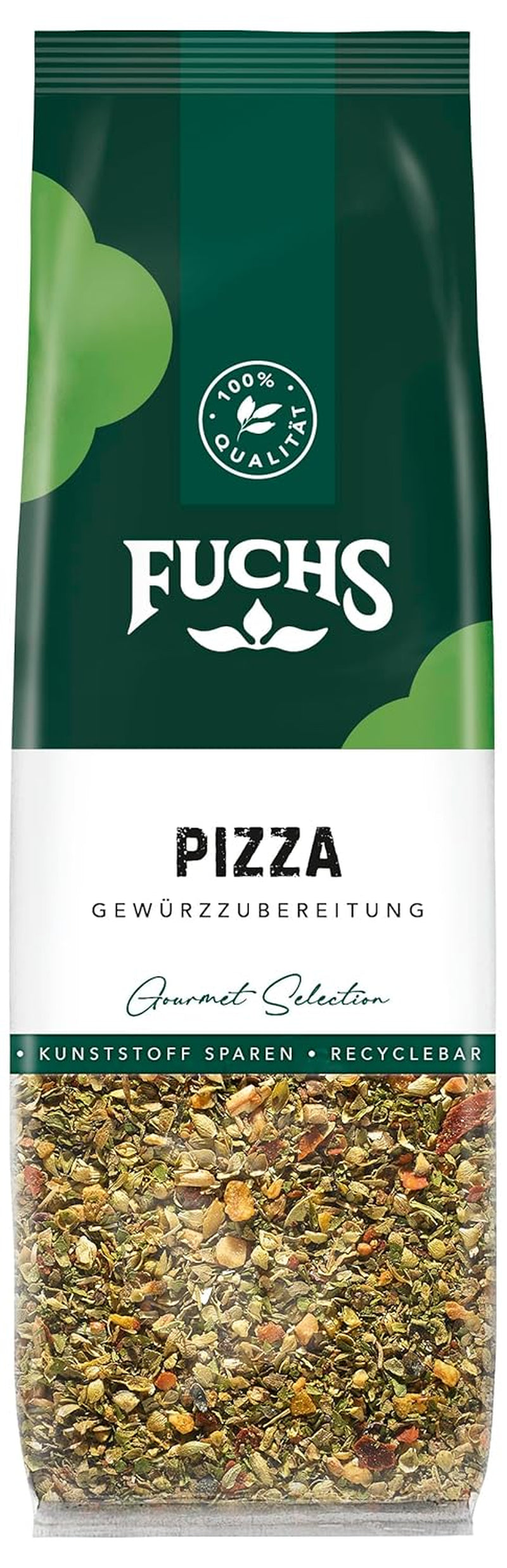 Fuchs Gewürze - Pizza Gewürzzubereitung w nadającym się do recyklingu Nachfüllbeutel, Gewürzmischung mit Italianen Kräutern, idealna do Bruschetty - 30 g