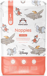 Marka Amazon: pieluszki Mama Bear Disney Ultra Dry, rozmiar 3 (4–9 kg) – pudełko miesięczne, białe, 172 szt. (2 opakowania po 86 szt.)