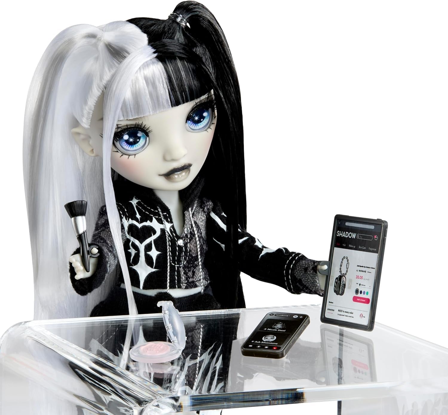 Girls Night Rainbow High Shadow High - Heather Grayson - 28 cm modna lalka w odcieniach szarości, czerni i bieli oraz strój z akcesoriami i grzebieniem - Dla kolekcjonerów i dzieci w wieku 6 lat i starszych