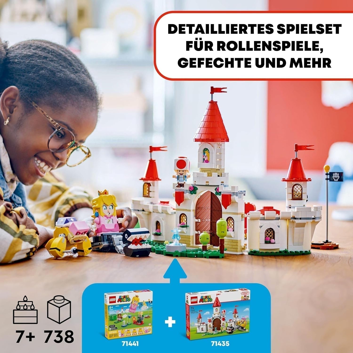 LEGO Super Mario Roy's Bitwa w Pałacu Grzybów Zestaw przygodowy z postaciami Nintendo Prezent dla dziewcząt, chłopców i graczy w wieku 7 lat 71435 Zestawy do budowania Besuche den LEGO-Store