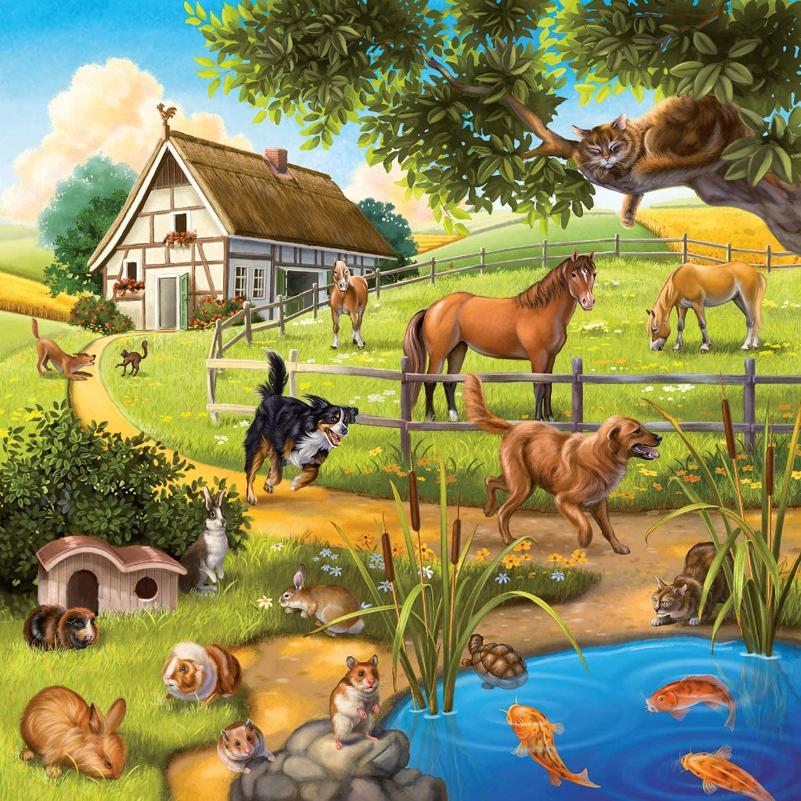 Puzzle dla dzieci Ravensburger - 09265 Las/Zoo/Zwierzęta - układanka dla dzieci powyżej 5 roku życia, zawierająca 3X49 elementów Puzzle Naty Shop