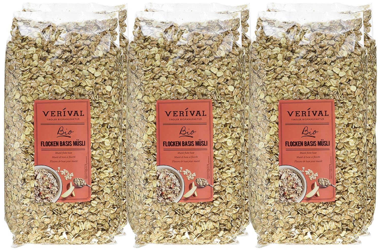 Baza do musli Verival Flakes - ekologiczna, 6 opakowań (6 x 1 kg)