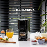 Ekspres wielokapsułkowy Princess 4 w 1 - 1450 W, kapsułki, saszetki, kawa mielona, ​​bez BPA, 249450, 01.249450.01.001, czarny, srebrny