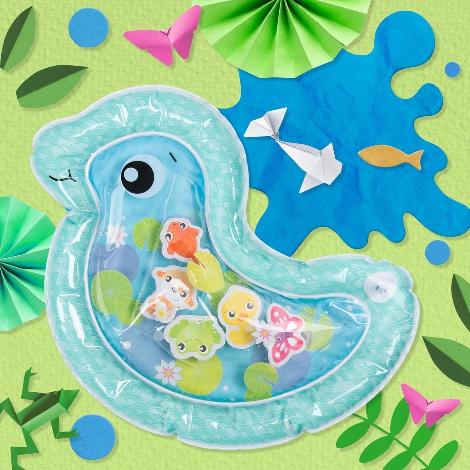Playgro mata wodna dziecko, dmuchana mata do zabawy wodnej zabawka dla dziecka zabawka sensoryczna na 3 6 9 miesięcy zabawki Bebe Naty Shop