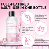 Roztwór do paznokci Polygel, Zestaw do paznokci Poly Gel Slip Solution, Płynne roztwory do paznokci Polygel 75 ml, 5 klipsów na końcówki paznokci, 3 szczoteczki do paznokci, 1 kryształowy kubek, 100 arkuszy czyszczących