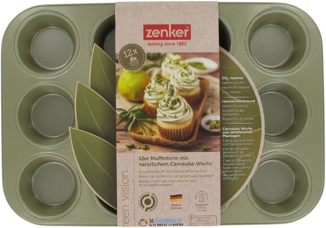 Zenker Muffinform Für 12 Stück – Ressourcenschonende Und Klimaneutrale Backform Für Muffins Und Cupcakes – 12Er Muffinblech Mit Veganer Antihaftbeschichtung Formy i blachy do pieczenia Naty Shop